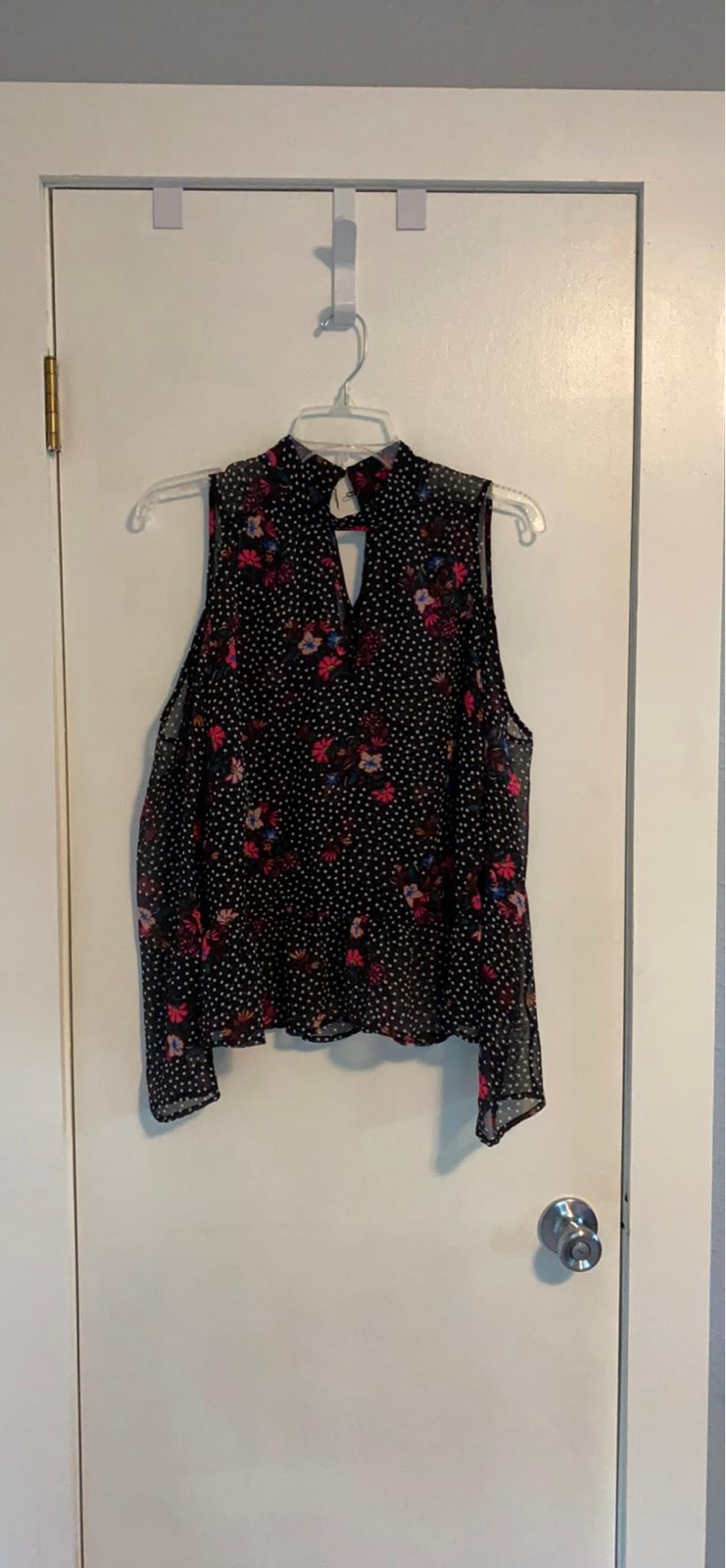 Express Cold Shoulder Ruffle Blouse