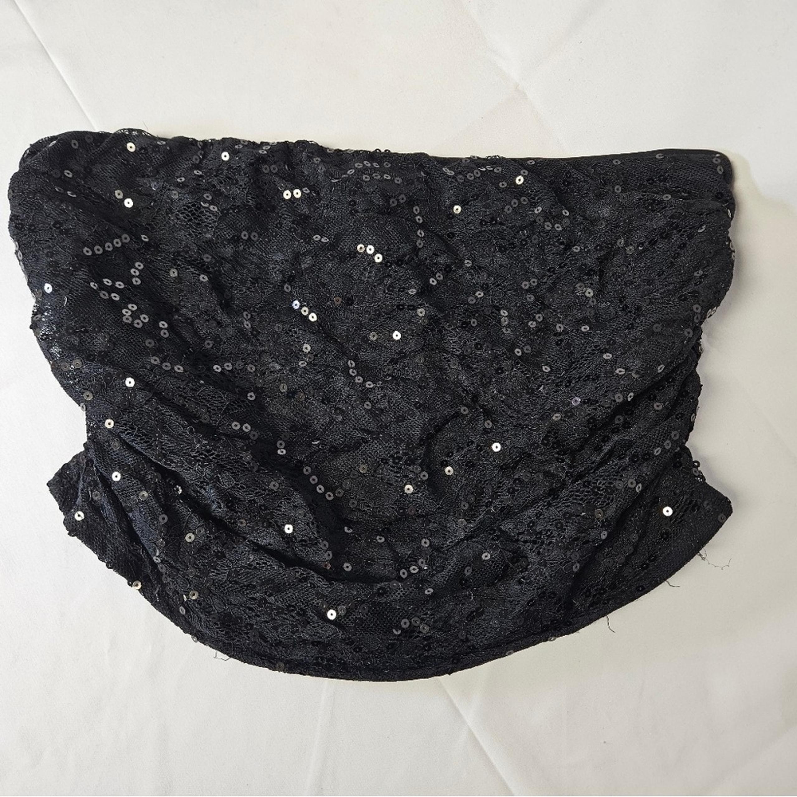 Wild Fable XL Black Sequin Lace Tube Top