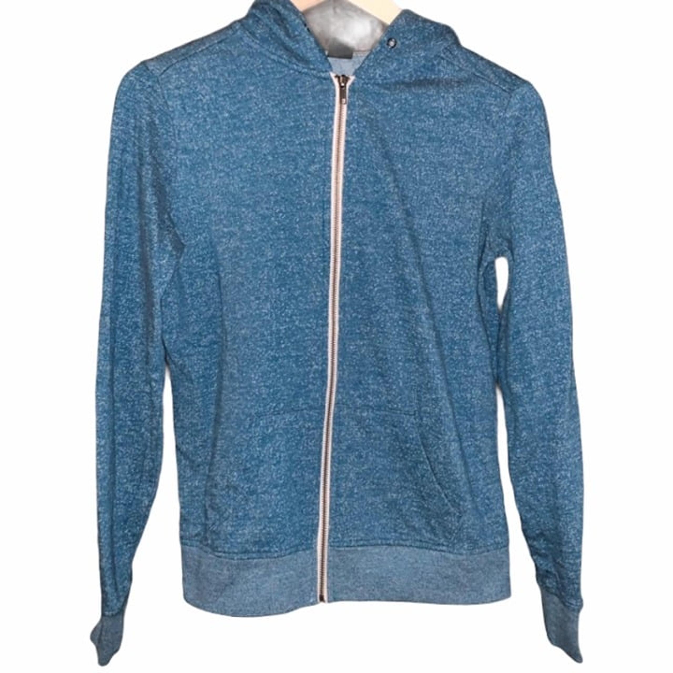 Basic Blue Marl Zip Up Hoodie