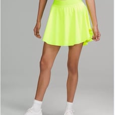 Lululemon Court Rival Perforated HR Skirt Beautiful Highlight Yellow Rare Size 2