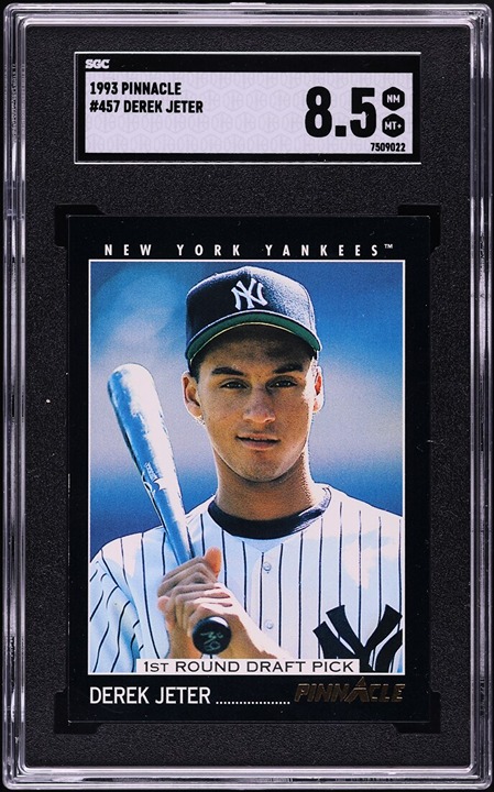 1993 Pinnacle Derek Jeter ROOKIE #457 SGC 8.5 NM-MT+