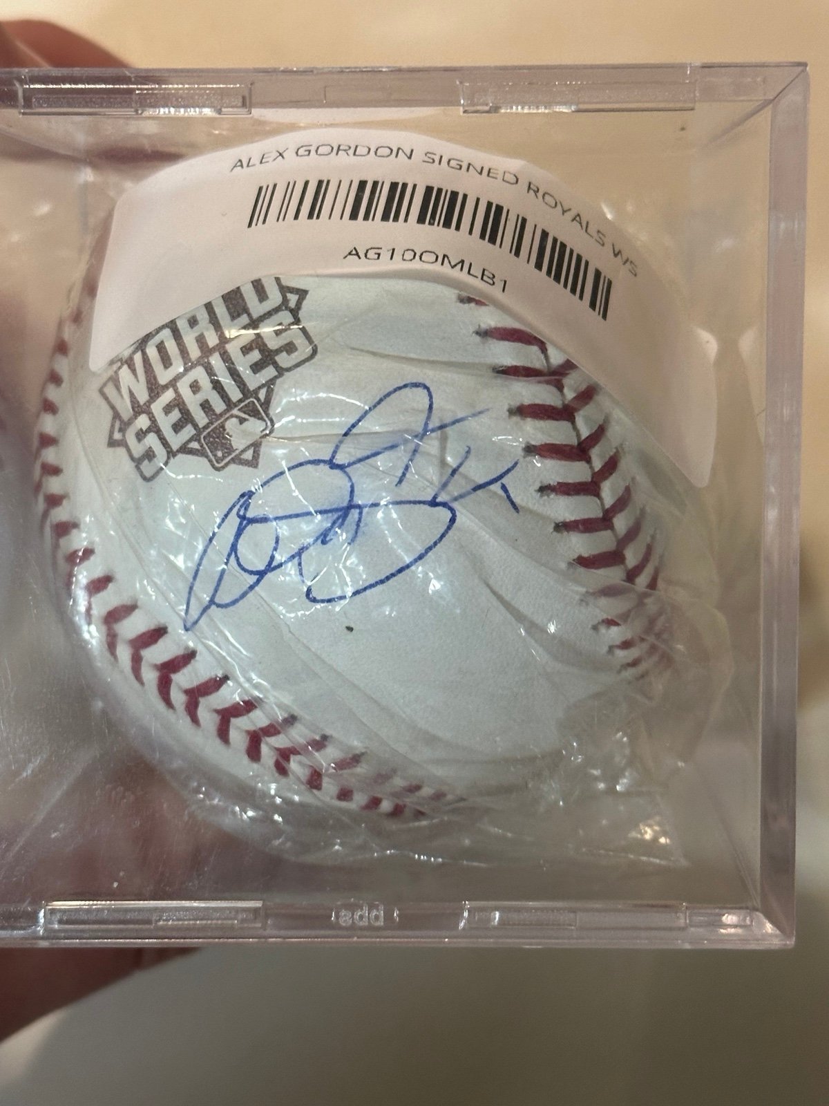 KANSAS CITY ROYALS ALEX GORDON SIGNED 2015 WORLD SERIES BASEBALL