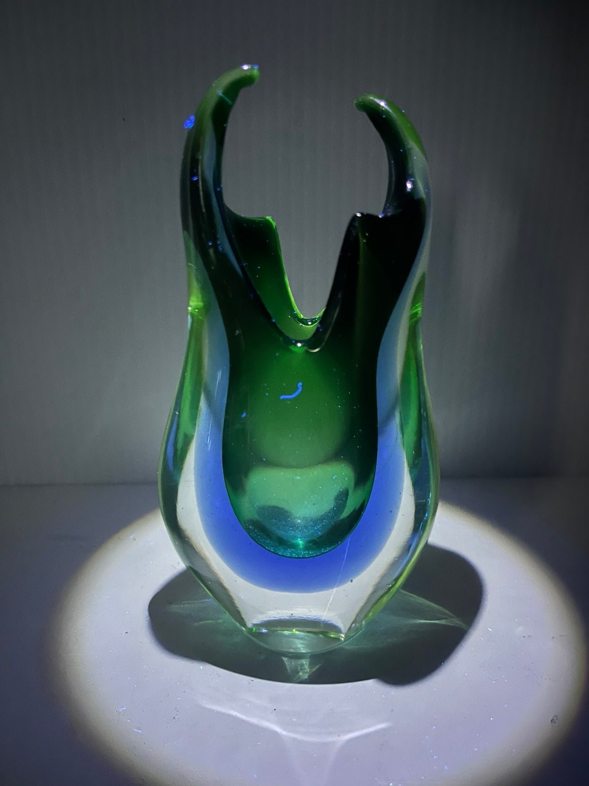 Manganese Murano Flame Glass Paperweight - Pristine Condition - 5.5” x 3” x 2”