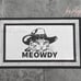 Meowdy cow boy cat gray doormat