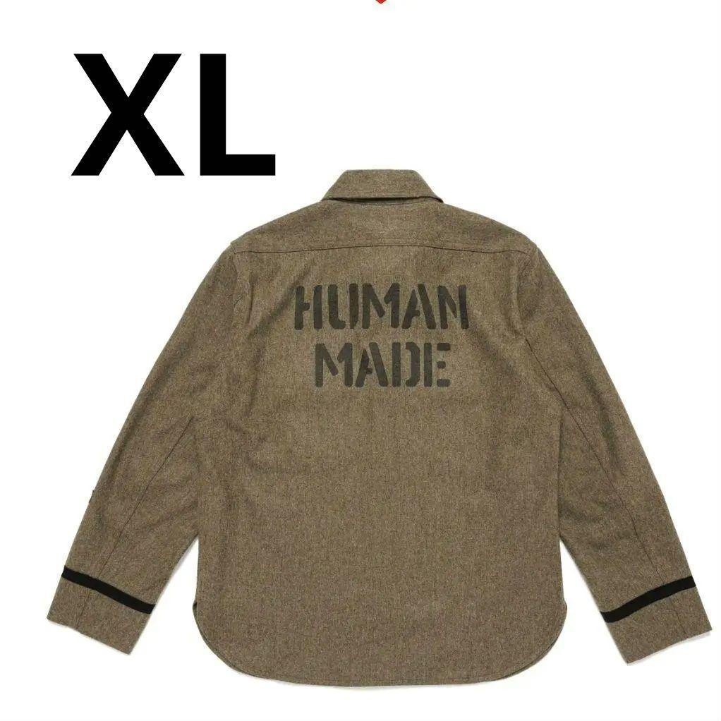 HUMAN MADE Flannel Shirt Service Shirt Olive Drab XL