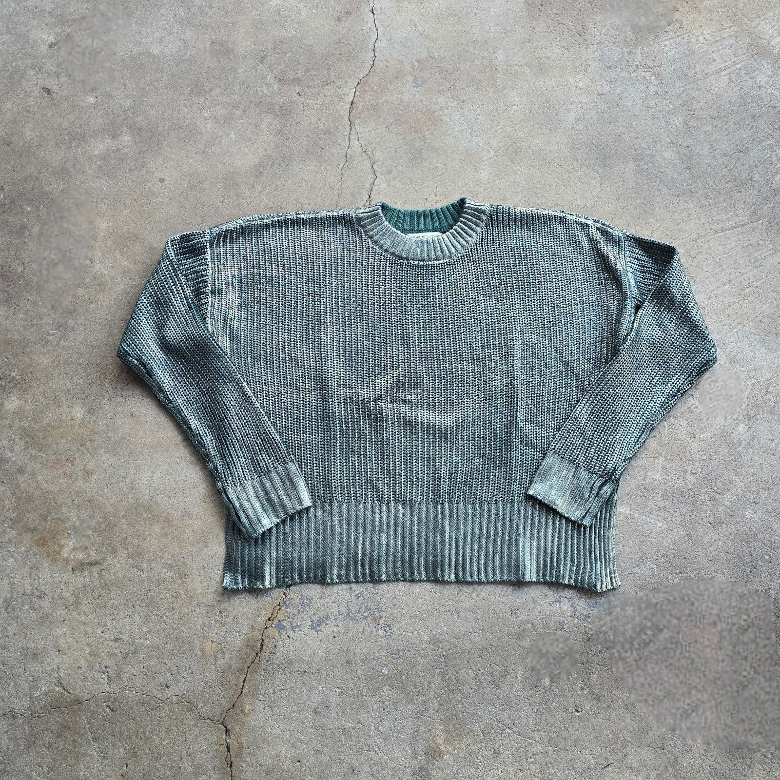 Beach Riot Callie Sweater Green Shine Small Rare Cable Knit Metallic