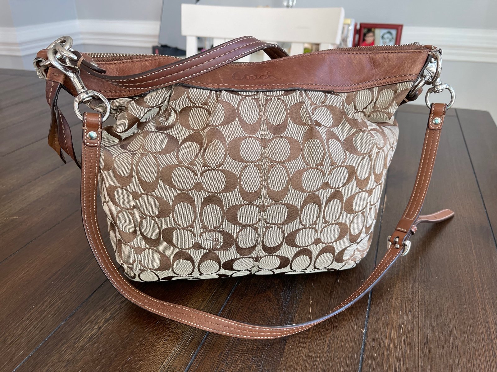 Coach signature logo satchel