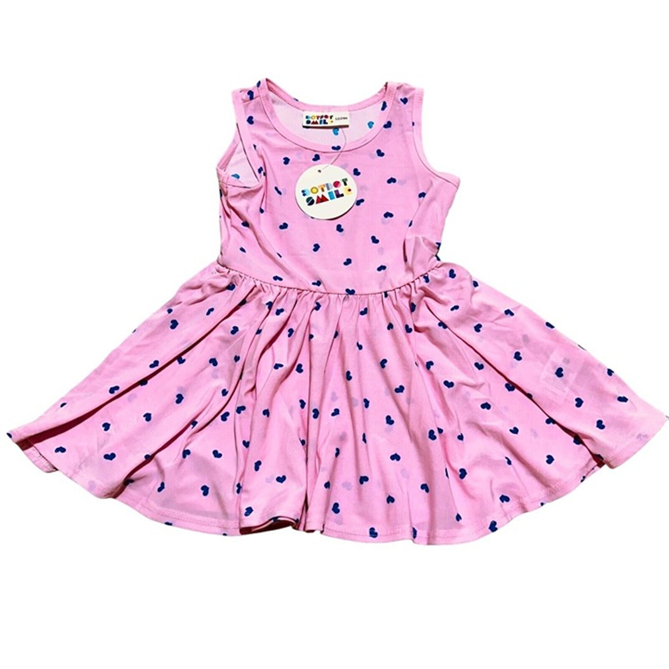 Dot Dot Smile Baby Girl Size 12/24 Month Pink Blue Hearts Tank Twirl Dress NWT