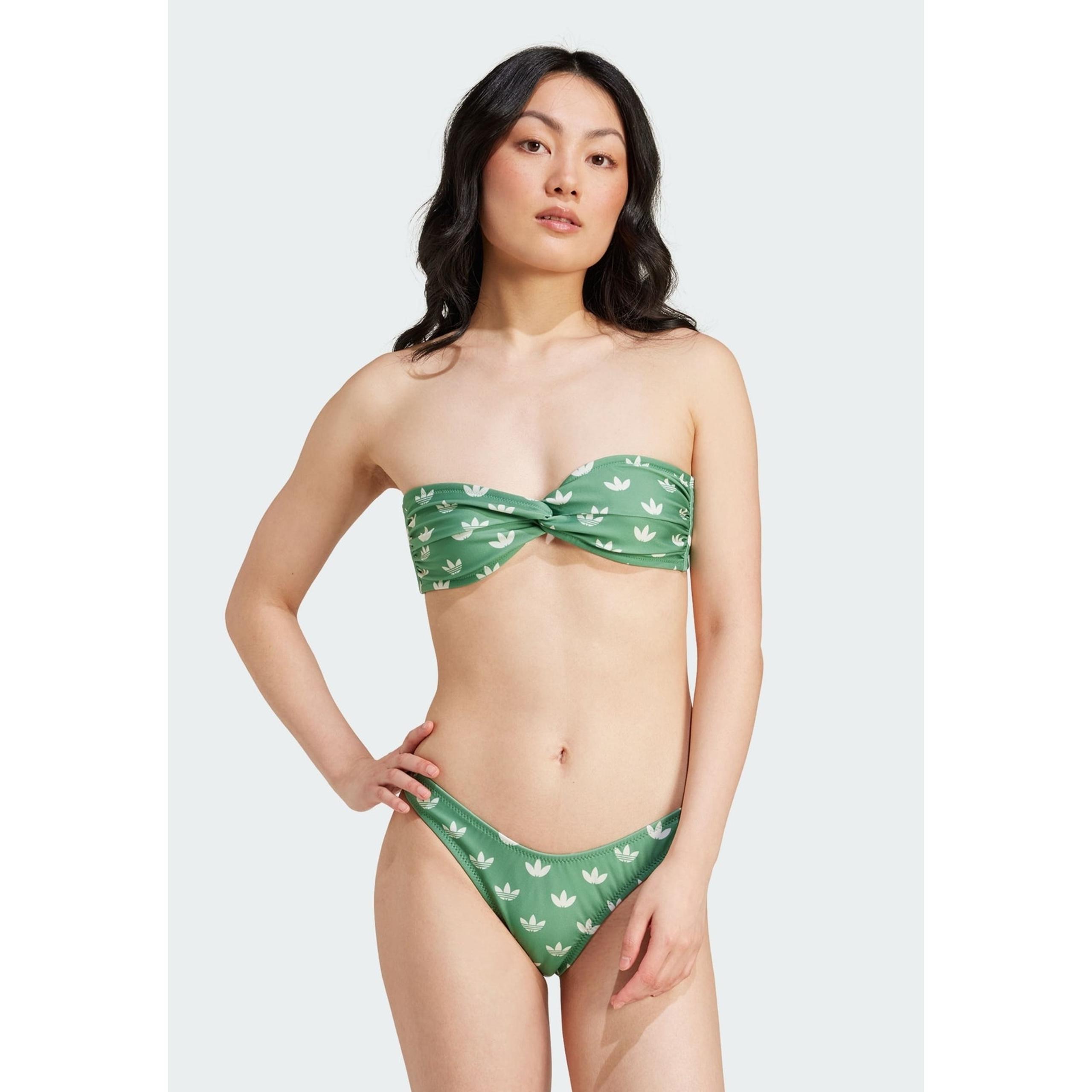 Adidas Originals Monogram Green/Cloud White Bikini Top Women’s Size 12 (IY1566)