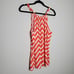 CYNTHIA ROWLEY Coral Pink White Chevron Stripe Tank Top Sz Small S