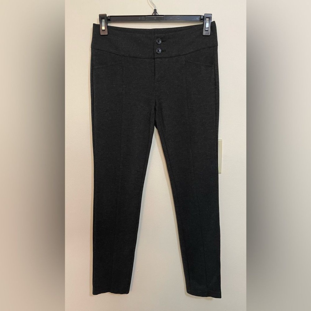 Cabi Women's Lean Trouser Ponte Knit Pant Gray Stretch Skinny Sz 4.