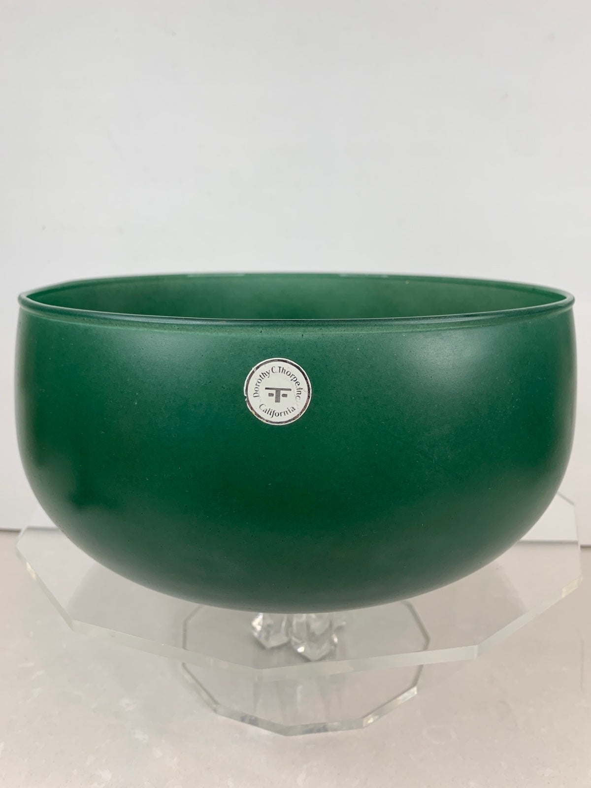 Vintage DOROTHY C. THORPE California Green Serving Bowl Label MCM Mid Century
