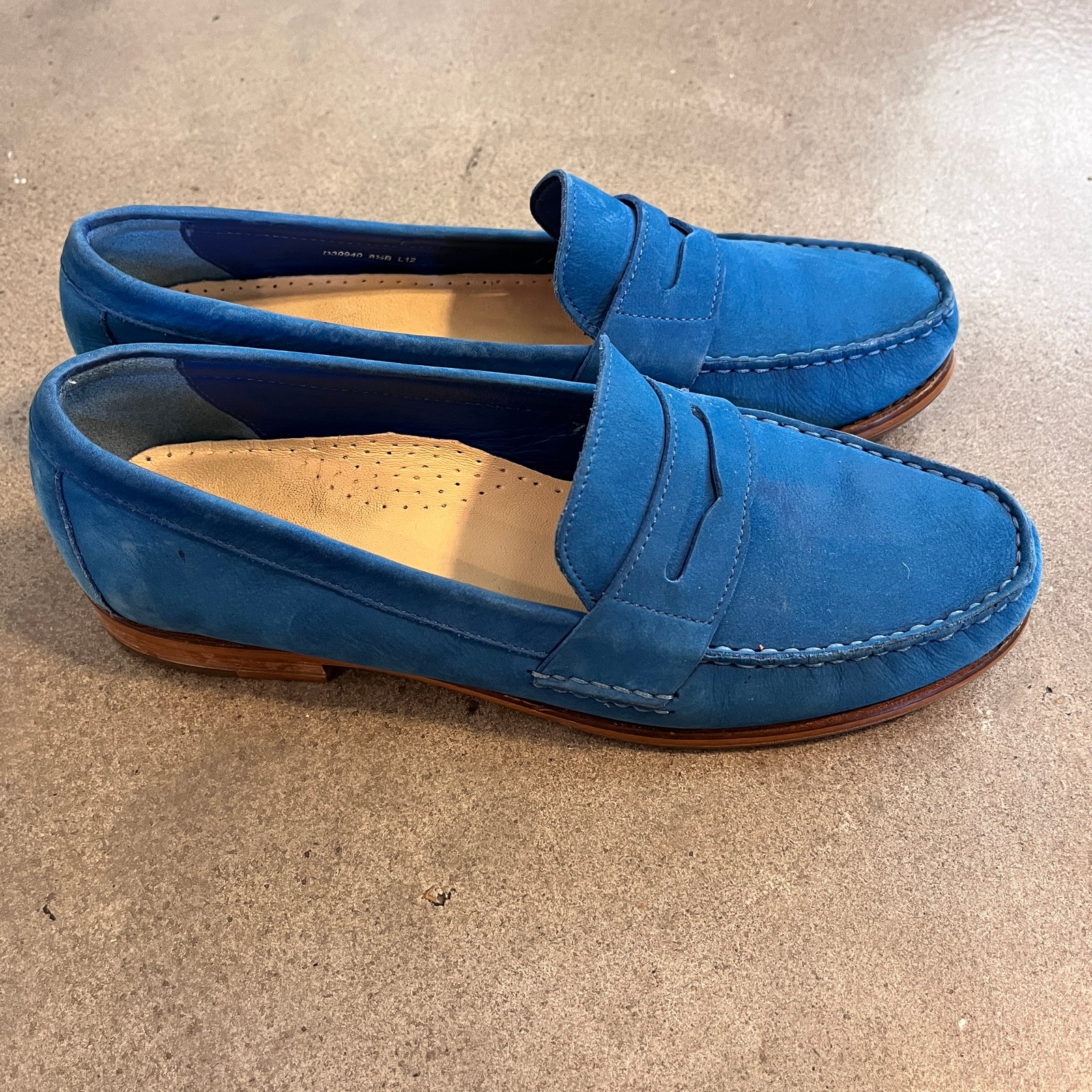 Cole Haan blue leather penny loafer women shoes 8.5 work flats casual narrow fit Shoes