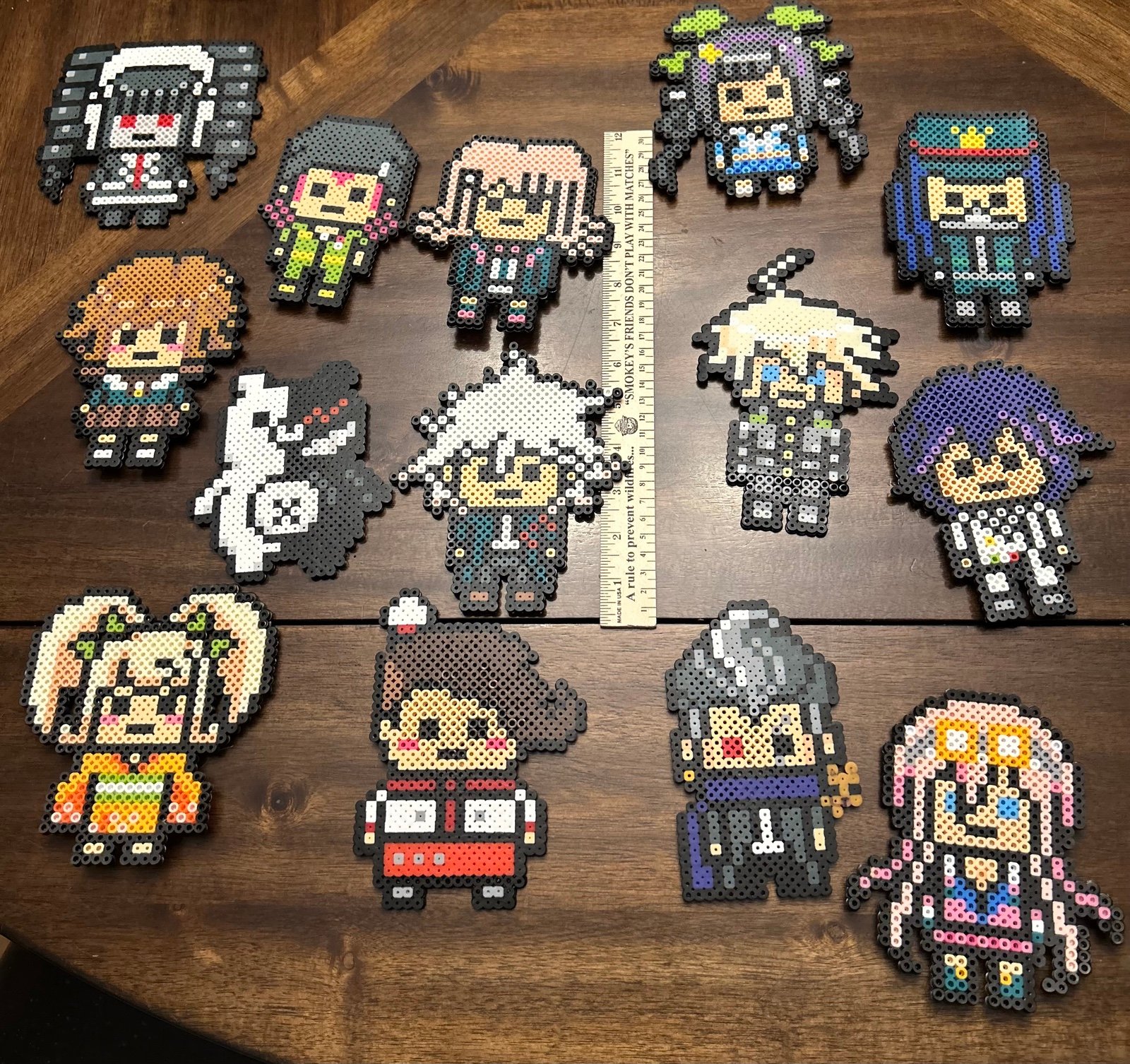 Danganronpa sprite pearler bead figures