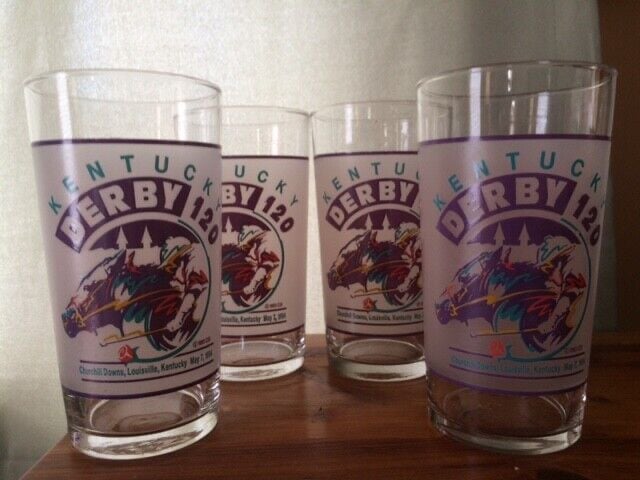 MAY 7, 1994 Kentucky Derby 120 Glass Churchill Downs Horse Race set 5