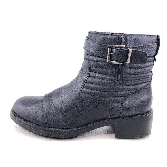 Aquatalia by Marvin K Black Leather Zip Ankle Boots Womens Size 7 Made in Italy