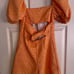 Autumn Adeigbo Orange Spot Liadan Floral Puff Sleeve Cutout Romper