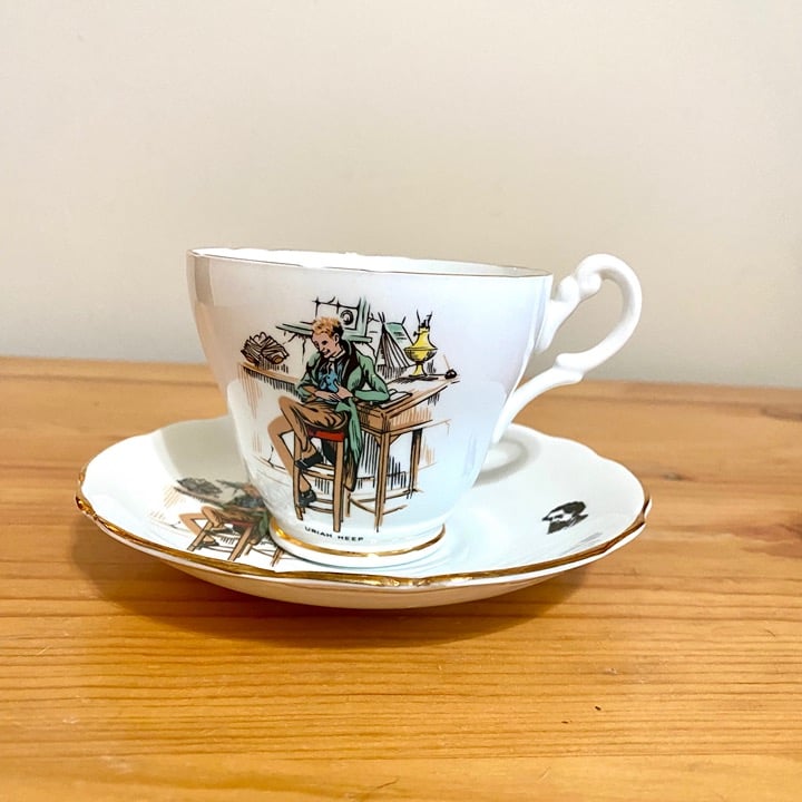 Vintage 60s Royal Ascot Tea Cup Plate Charles Dickens Uriah Heep Fine Bone China