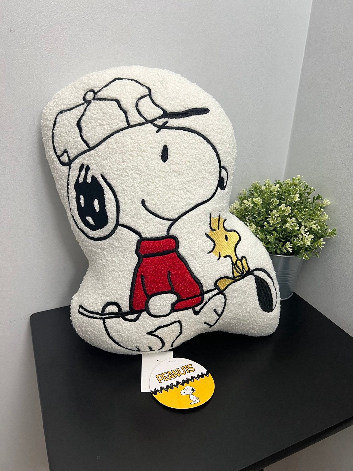 Peanuts Snoopy & Woodstock Bouclé Plush Pillow – Soft Decorative Throw Pillow