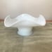 Fenton Art Glass White Milk Glass Bluebirds Swirl Bowl Candy Dish 6 w x 3 h