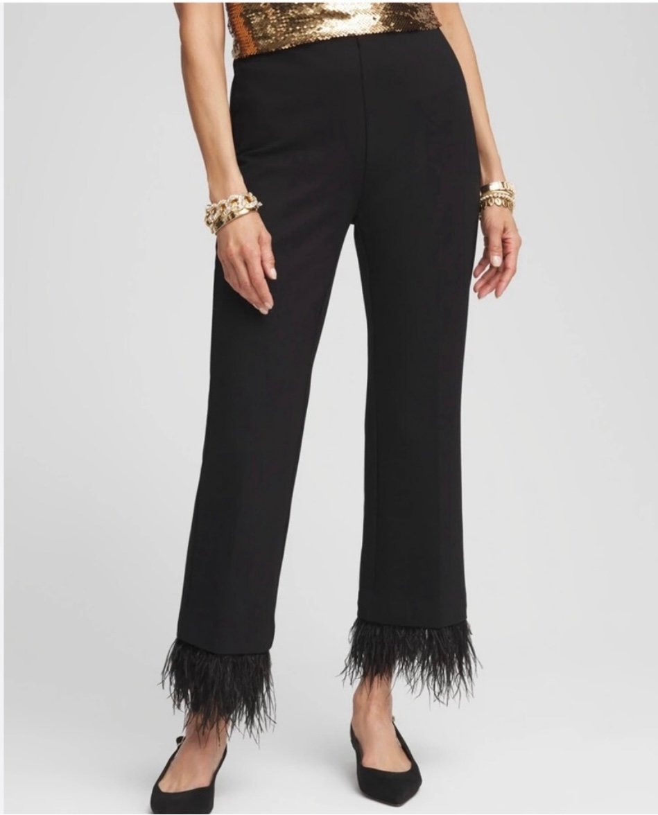 NWT, Chico's Juliet Feathers Kick Flare Pants, Sz 2R