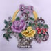 Coro Pegasus Flower Basket Unsigned Brooch Pin from 1941