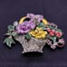 Coro Pegasus Flower Basket Unsigned Brooch Pin from 1941