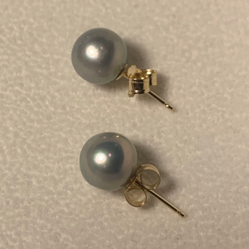 Grey Pear Earrings