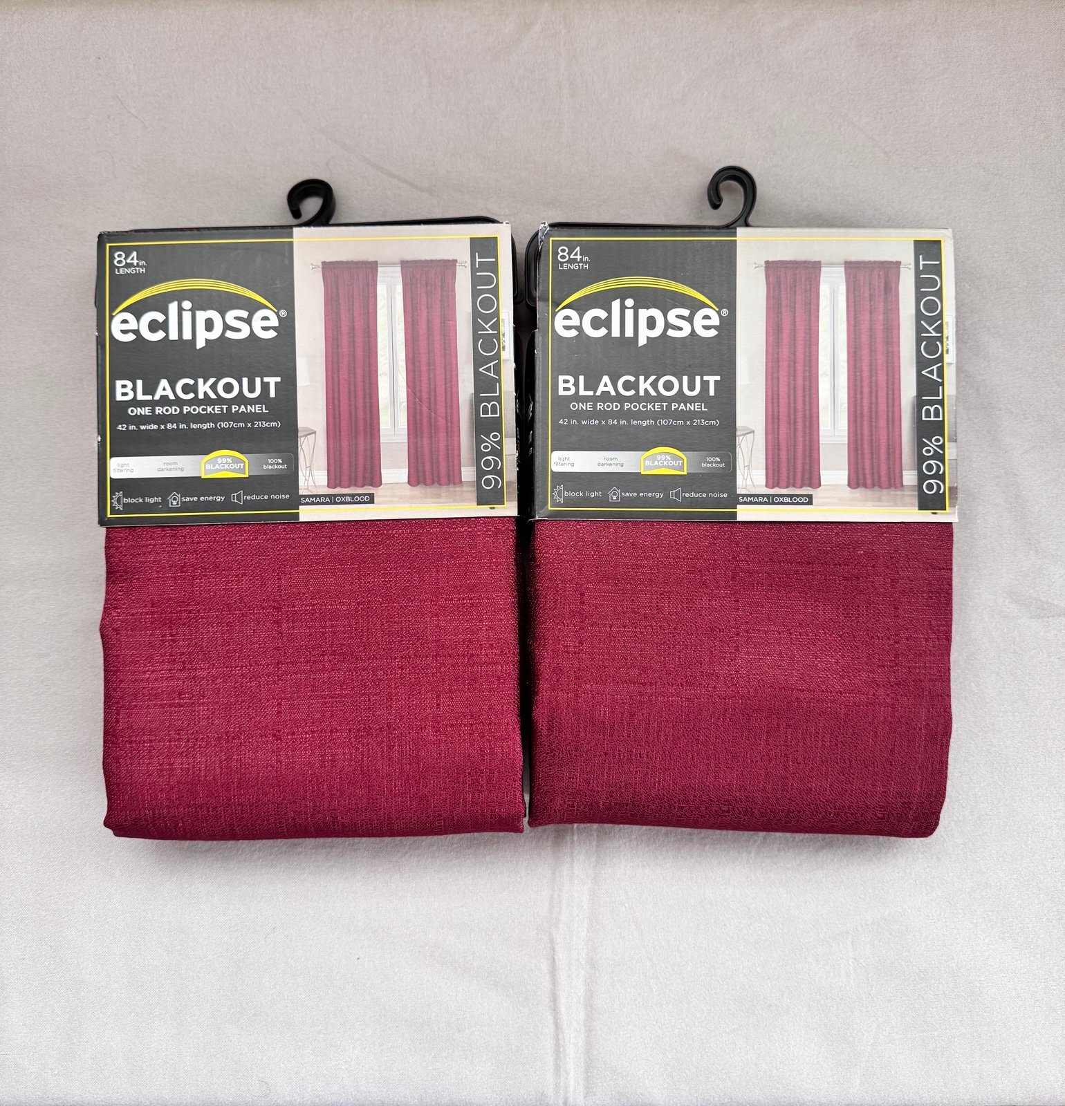 Eclipse Red Blackout Curtains Set of Two