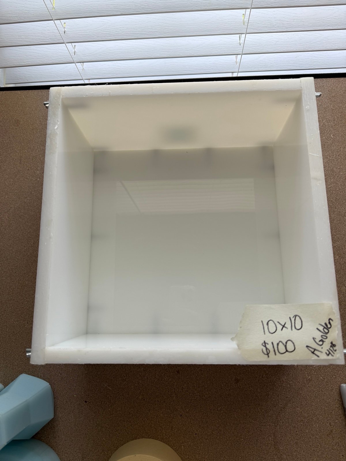 10x10x5 inch MOLDI epoxy resin casting mold for floral preservation blocks etc
