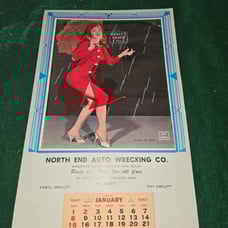 Vintage 1967 Pinup North End Auto Wrecking Co. Advertising Calendar