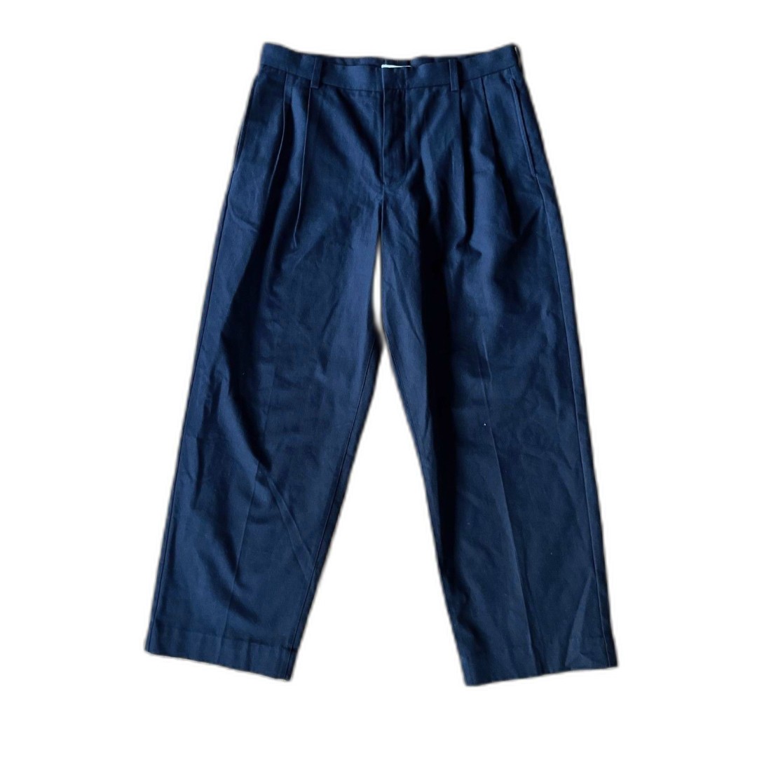 COS Blue Cotton Pleated Wide Leg Pants Trousers Mens Size 34R