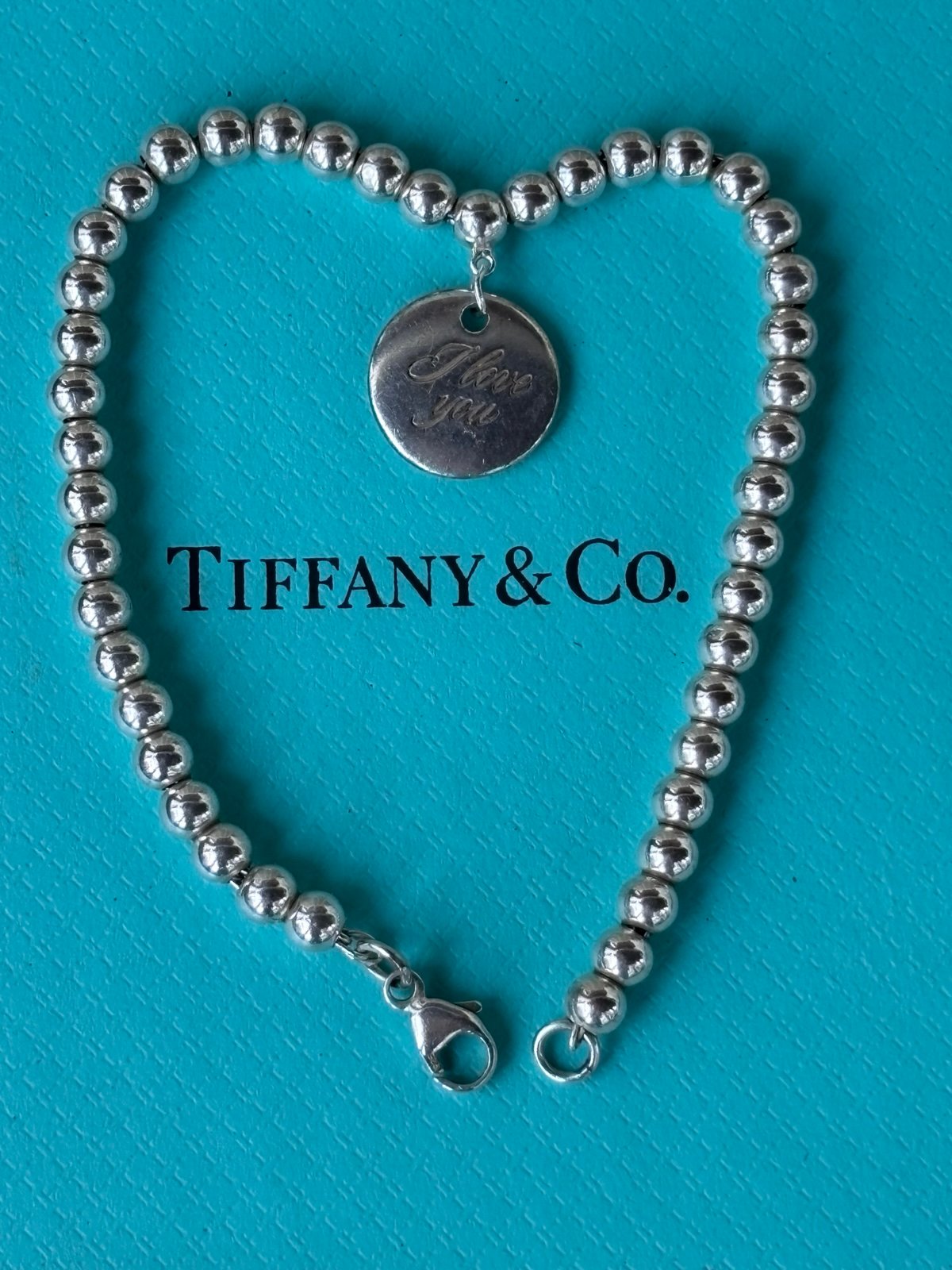 Tiffany & Co I Love You Charm Bracelet 6.5” Authentic *RARE*