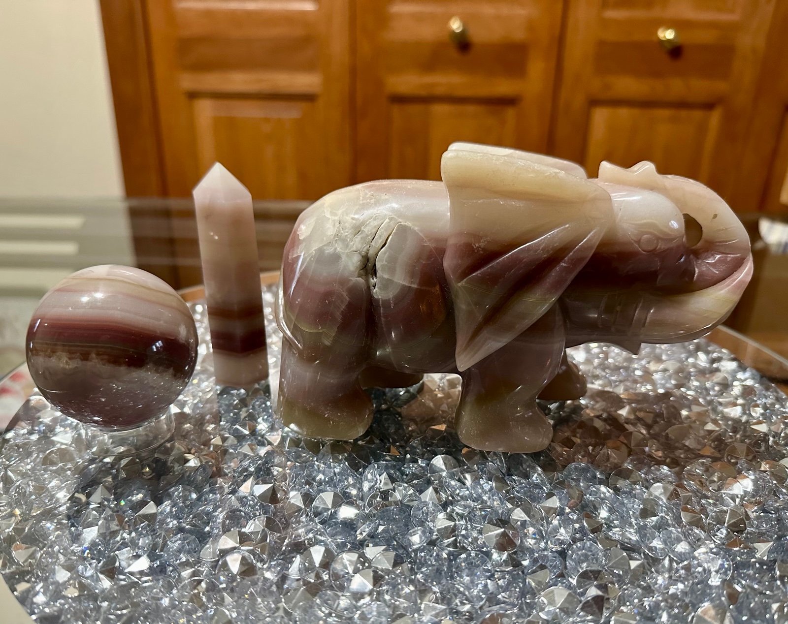 Pink Pistachio Calcite Bundle