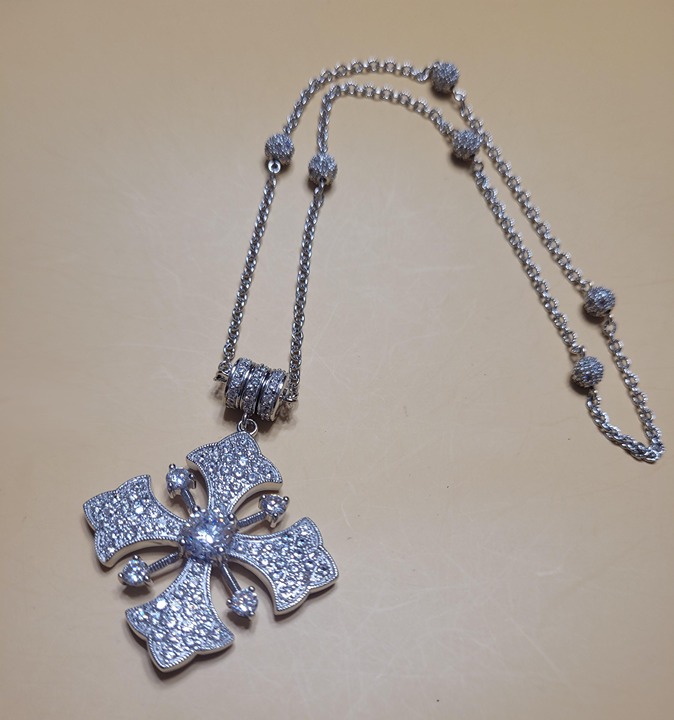 Joseph Esposito Signed Sterling Maltese Cross Necklace