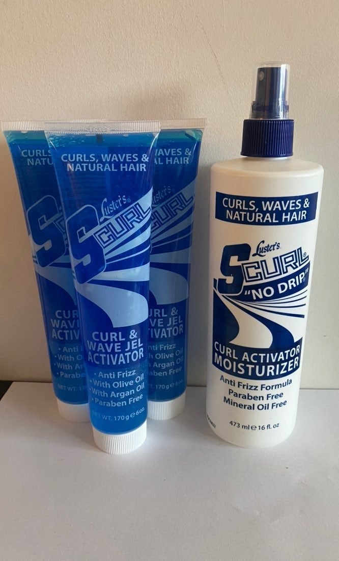 Luster's Scurl curl Activator Gel 6 oz-3pcs And Curl Activator Moisturizer 16oz