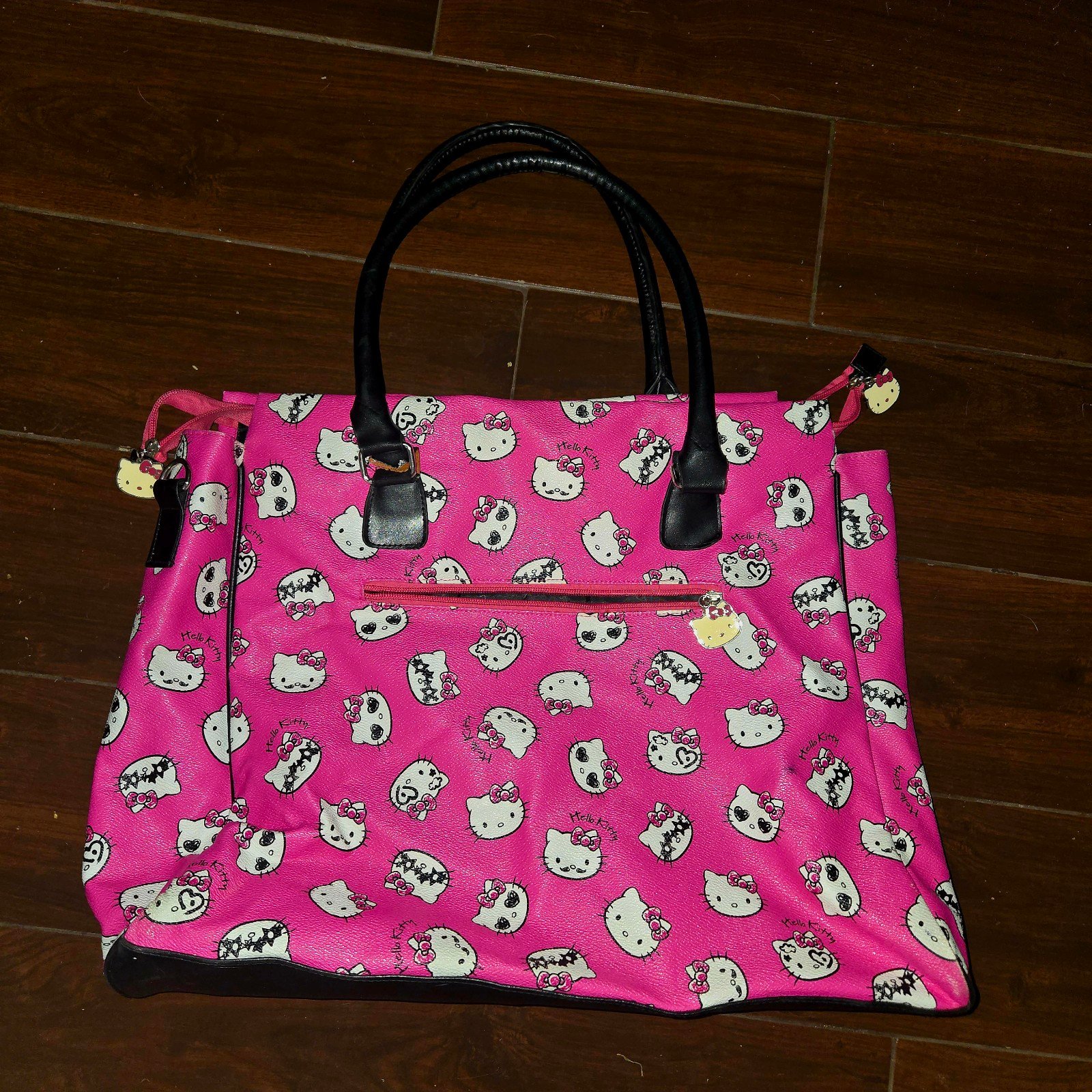 Sanrio Hello Kitty PUNK Faces Large Pink Tote Bag