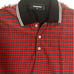 DSQUARED2 Dsquared2 M size red and black checkered pattern polo shirt.