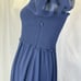 Aritzia Wilfred Laken Dress in Navy Blue Smocked Chiffon Size M