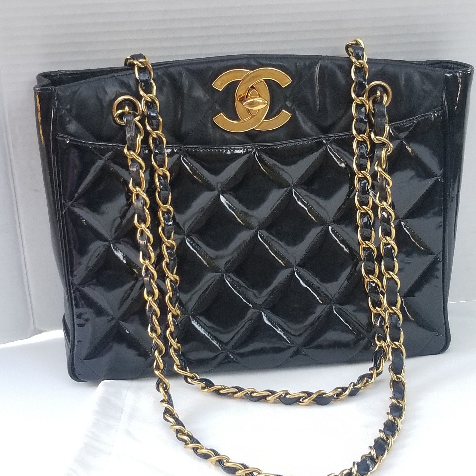 CHANEL Timeless Huge CC 24K Gold Plated Quilted leather chain strap Tote handbag
