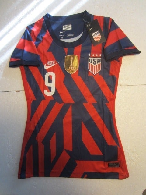 Mallory Pugh #9 USA USWNT Stadium Blue & Red Away Womens Soccer Jersey 2021-2022