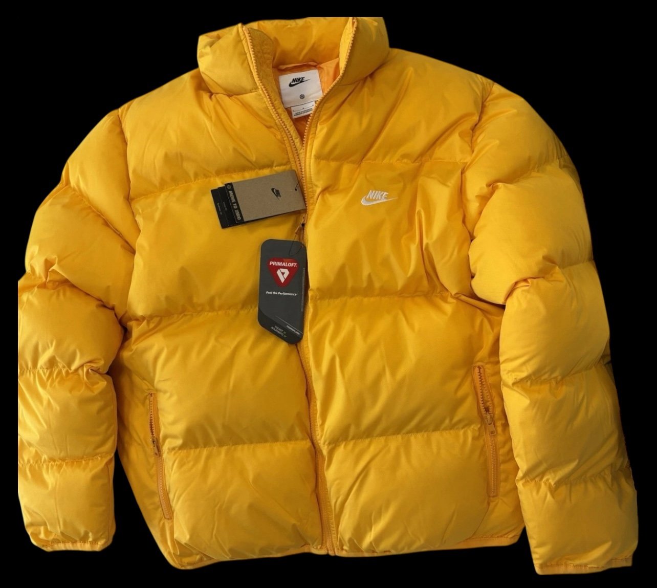 Nike Yellow Primaloft Puffer Jacket Coat Sportswear Club FB7383-739 SZ LARGE NWT