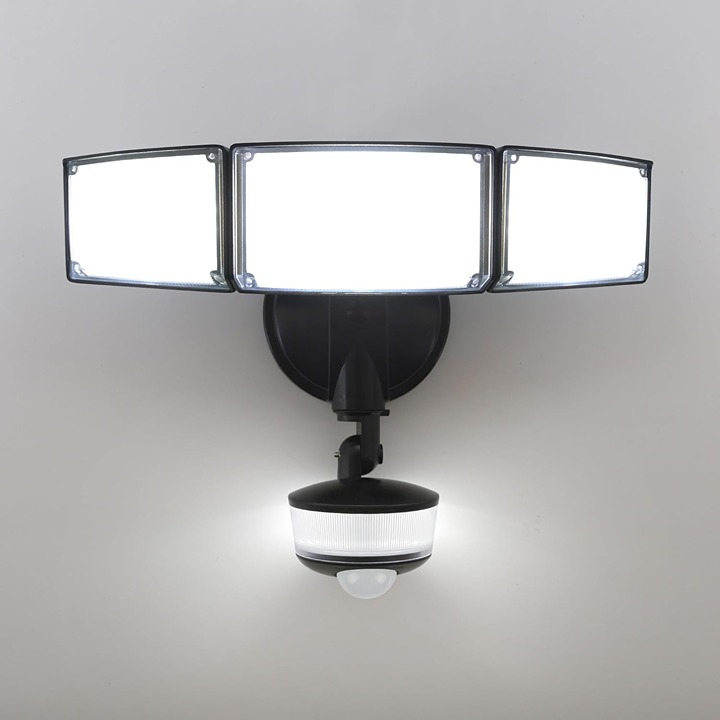 74W 8000 Lumen Motion Sensor Outdoor Lights, 5000K Daylight Black