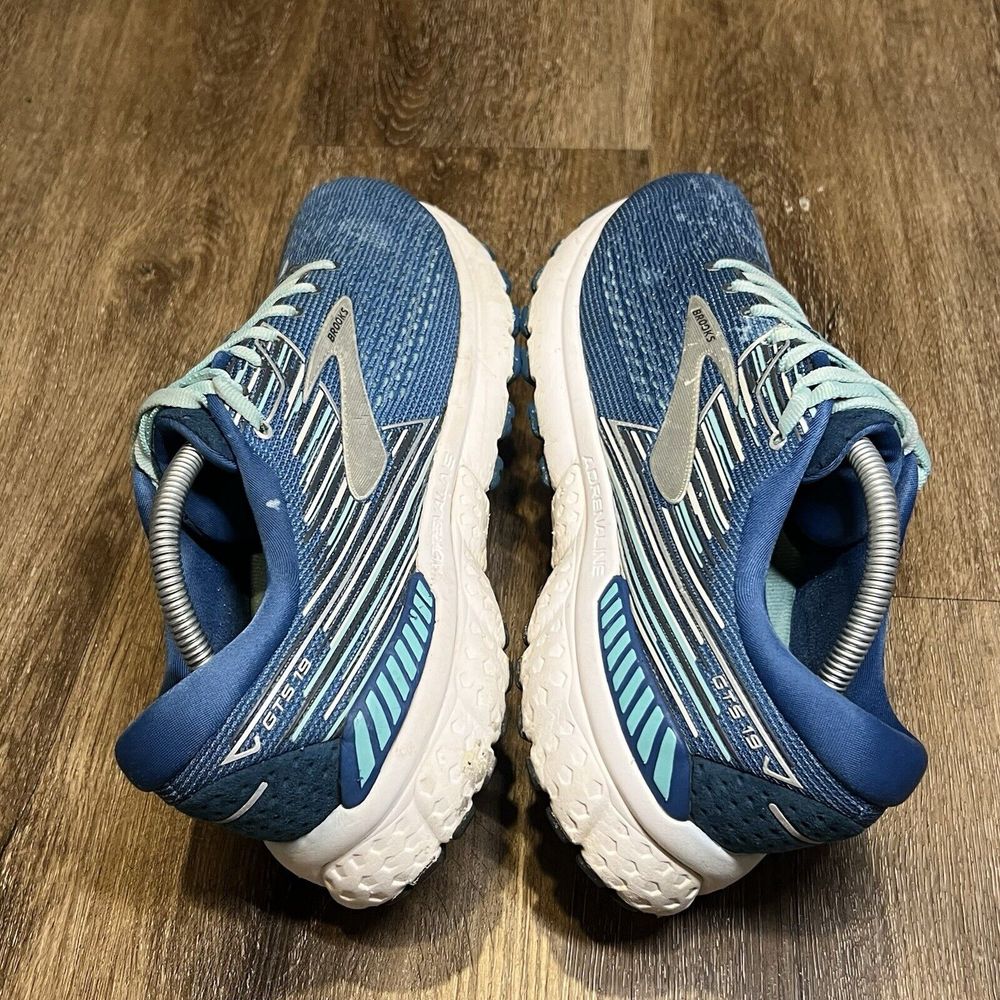 Brooks Womens Adrenaline GTS 19 1202841B417 Blue Running Shoe Sneakers Size 11 B