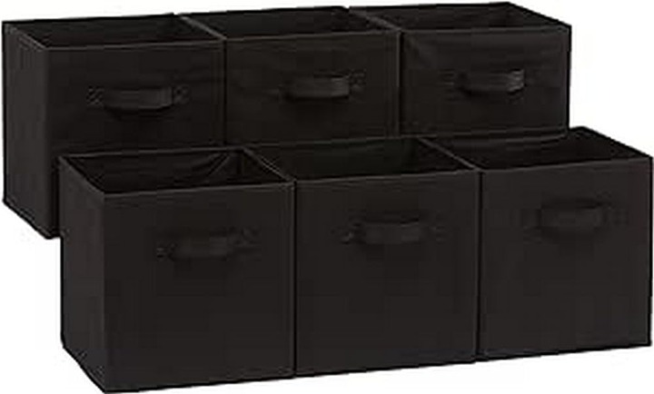 Collapsible Fabric Storage Cubes Organizer with Handles, 10.5 x10.5 x11