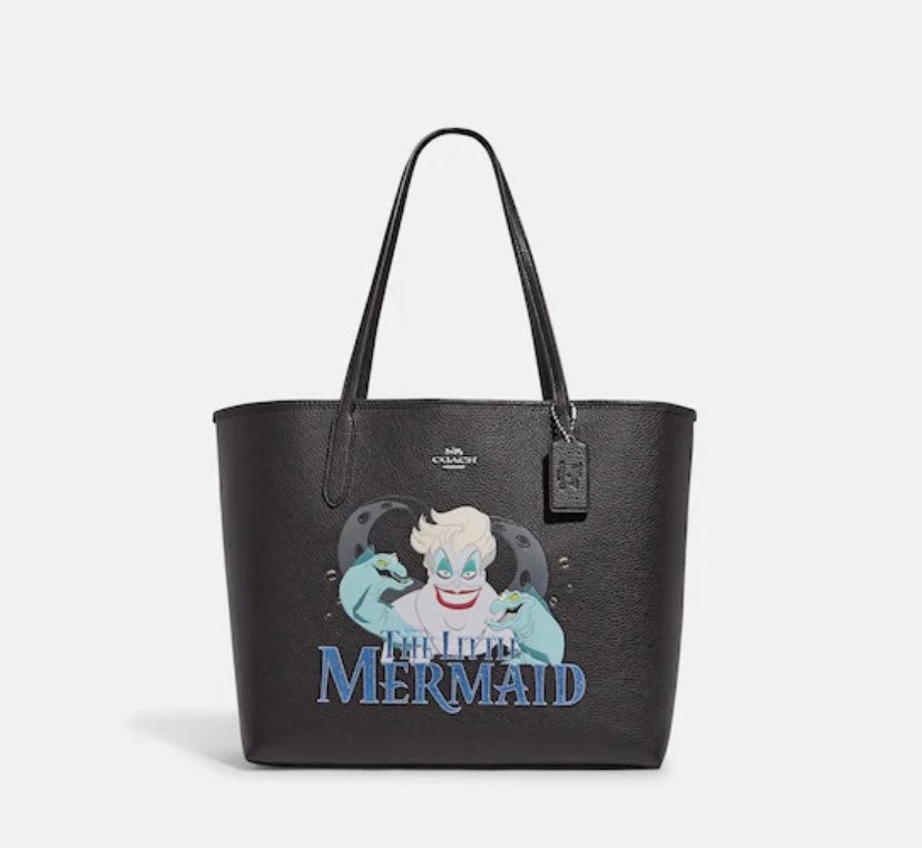 Disney X Coach City Tote With Signature Canvas Interior And Ursula Motif