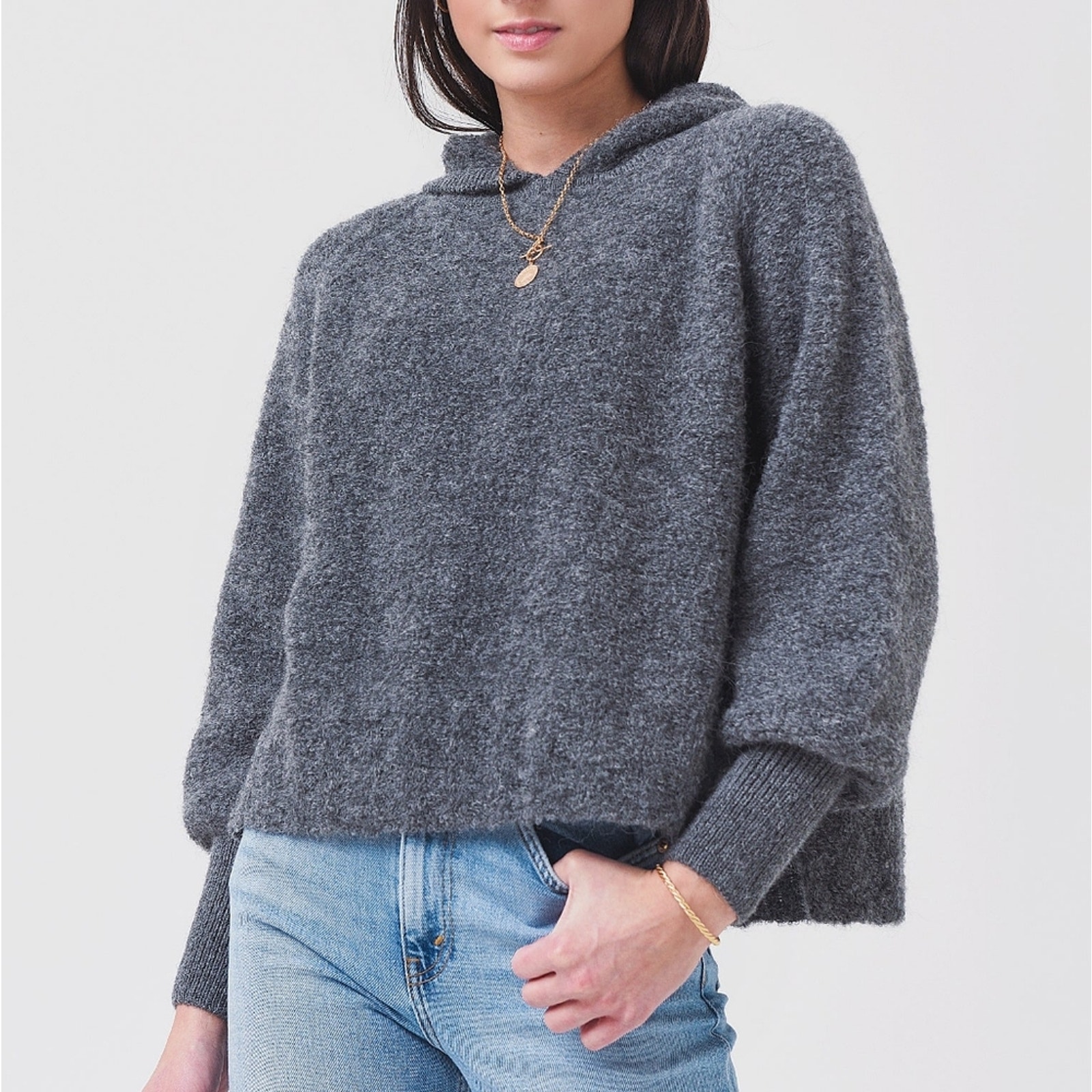 NWT Eleven Six Jenn Hoodie Sweater in Graphite Grey