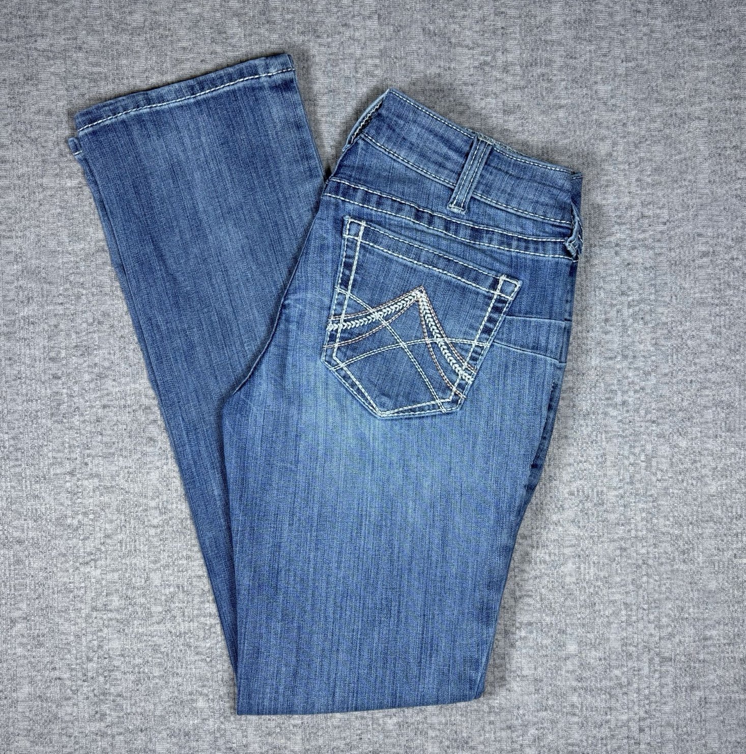 Ariat Womens Jeans Rainstorm Real Straight Stretch Denim Mid Rise Size 29R