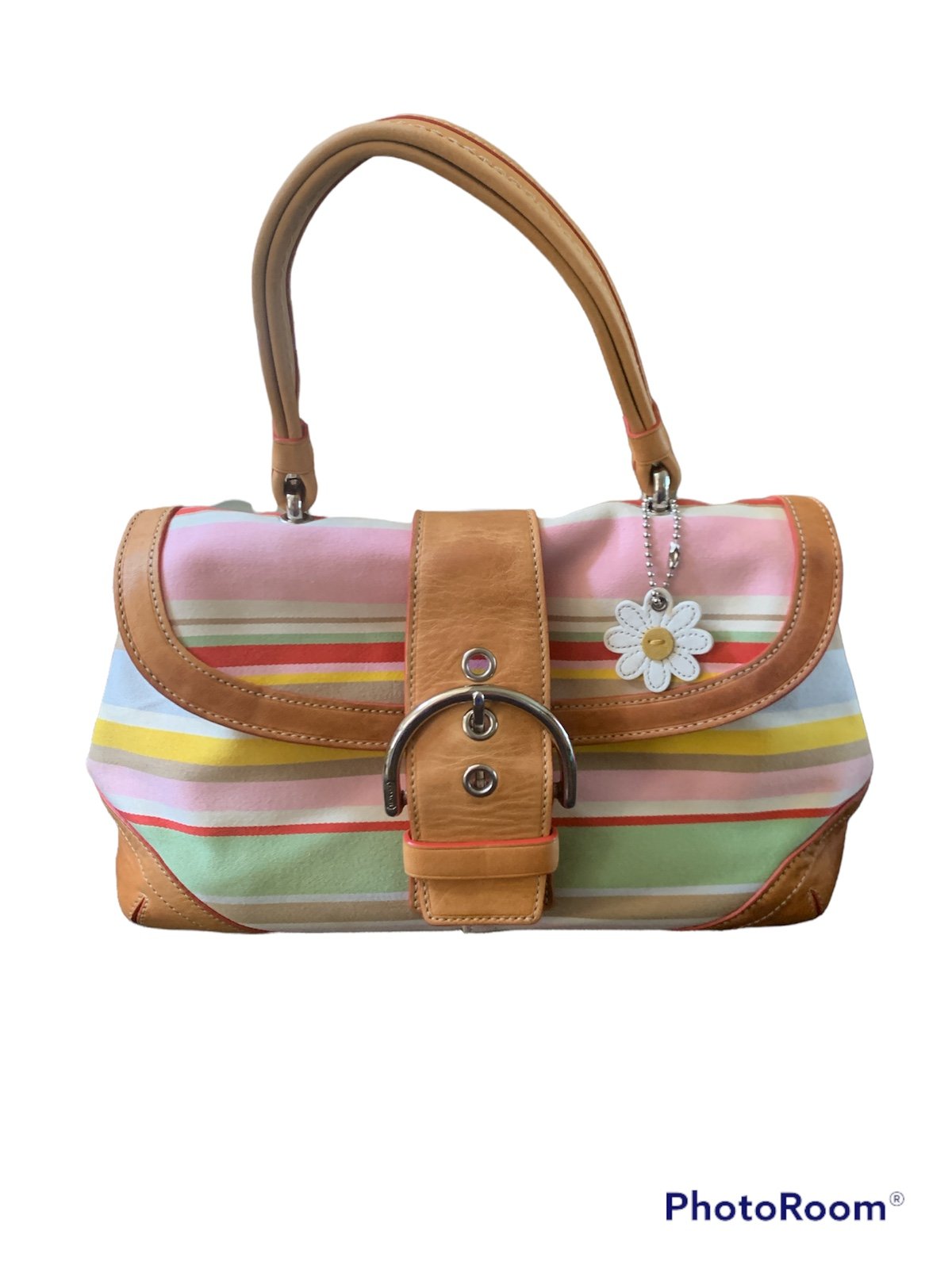 Coach striped handbag