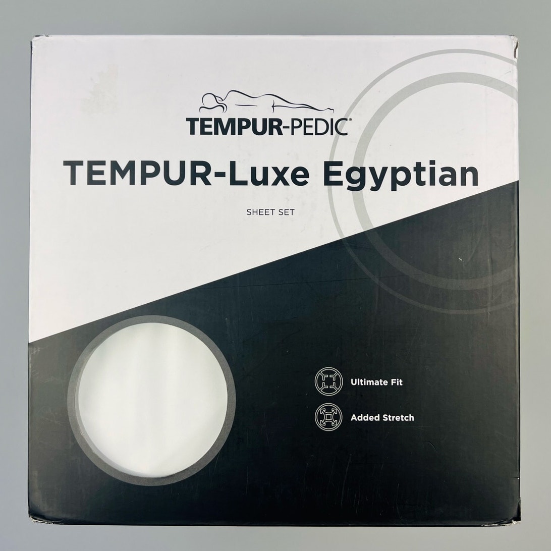 Tempur-Pedic QUEEN TEMPUR-Luxe Egyptian Cotton WHITE Sheet Set New in Box